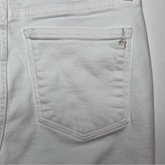 Madewell 10” High Rise Skinny Jeans 26 White Crop Raw Hem Button Front - Picture 8 of 16